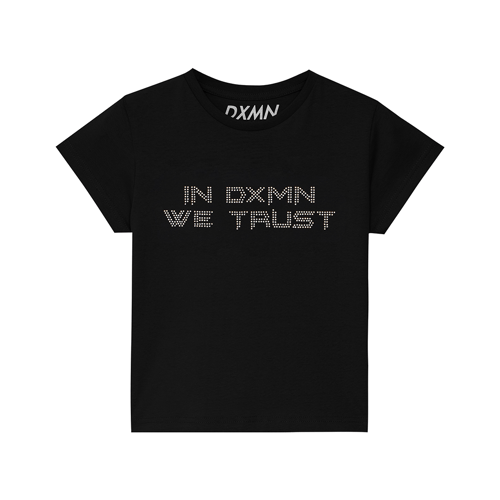 DXMN IN DXMN WE TRUST BABY TEE BLACK