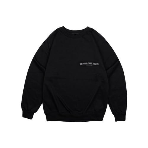 ONE DRINK AND WE GO HOME LOGO SWEATER BLACK/BLACK