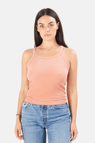 REDONE - CROPPED RIBBED TANK TOP