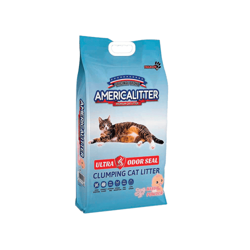 America Litter Ultra Odor Seal Soft Baby Powder อเมริกาลิตเตอร์ ทรายแมวภูเขาไฟ สูตรผสมคาร์บอนกลิ่นแป้งเด็ก ขนาด 7 กิโลกรัม