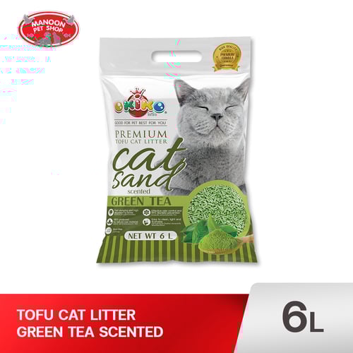 OKIKO ทรายแมวเต้าหู้ GREEN TEA 6L.