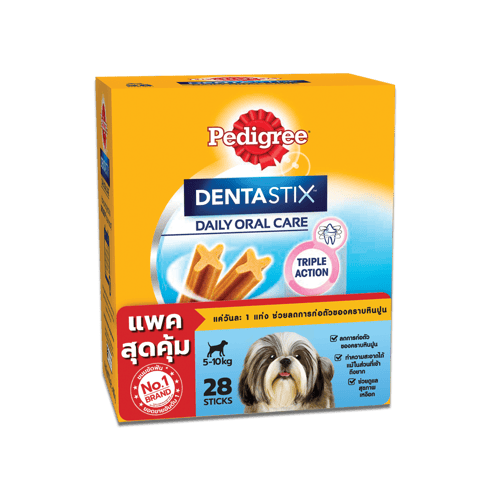 [MANOON] PEDIGREE Denta Stix Small Breed เพดดิกรี เดนต้าสติก สุนัขพันธุ์เล็ก (28 แท่ง) ขนาด 440 กรัม