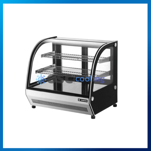 ตู้โชว์เค้กกระจกโค้ง สำหรับวางบนเคาท์เตอร์ "SANDEN" 4.2 คิว [SKC-0090G]