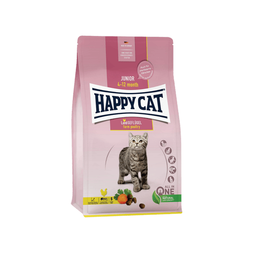 [MANOON] HAPPY CAT  Junior Land Geflugel แฮปปี้แคท อาหารเม็ดสำหรับแมว สุพรีม จูเนียร์ จีฟลูเกล