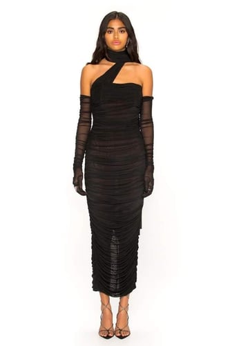 NANA JACQUELINE - GIA DRESS BLACK MIDI DRESS