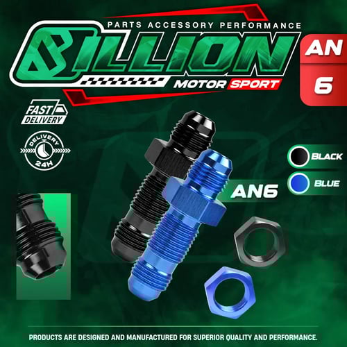 Billion AN Flare Bulkhead str AN6 [BLUE]