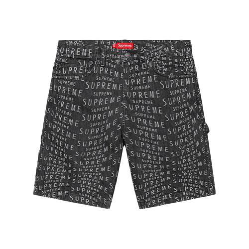 パンツ Supreme Warp Jacquard Logos Denim Short Supreme Warp Jacquard Logos Denim Painter Short (SS21) - $138