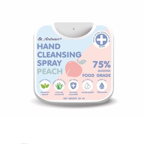 St.Andrews Hand Cleansing Spray Peach 25ml.