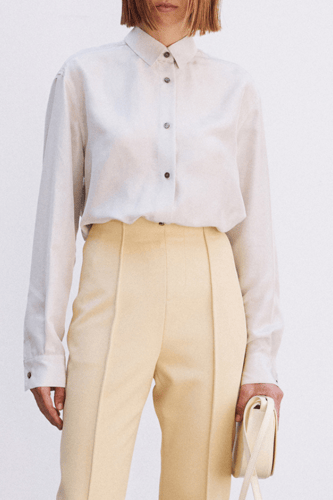 RECTO - WASHED HABUTAI SILK SCARF DETAIL SHIRT 