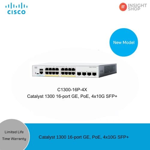 [C1300-16P-4X] Cisco Catalyst 1300 16-port GE, PoE, 4x10G SFP+