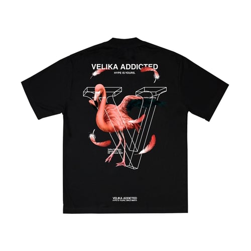 VELIKA FLAMING V OVERSIZE TEE BLACK