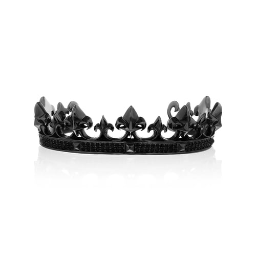 the Grand Westminster Crown bangle of Darkness กำไลข้อมือเงินแท้ 925 แกะมือ ขัดเงาพิเศษ  ชุบแบลกโรเดียม ลงยาสีดำ ประดับคริสตัล