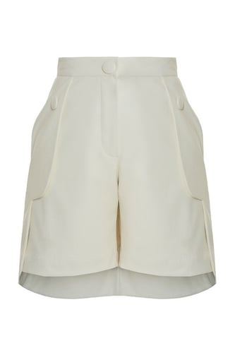 LIYA - WHITE FAUX SHORTS