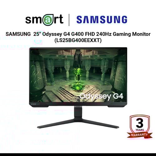 จอมอนิเตอร์  SAMSUNG&nbsp; 25" Odyssey G4 G400 FHD 240Hz Gaming Monitor (IPS, HDMI, DP) - LS25BG400EEXXT