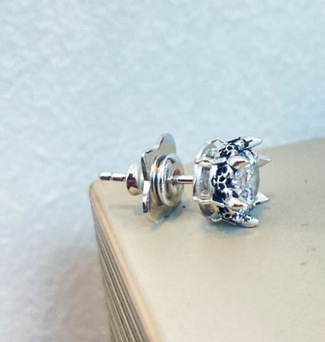 The Athena Crown Earring Stud - White Crystal ต่างหูเงินแท้ 925 แบบปักก้าน  **จำหน่ายเป็นข้าง