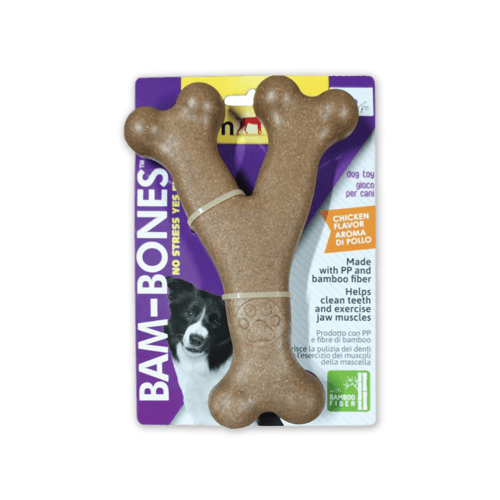 GimDog Bam-Bones Y กิมด็อก ของเล่นรูปทรงกระดูกรสไก่