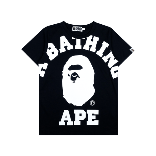 A BATHING APE BIG COLLEGE LOGO BACK TO BACK T-SHIRT WHITE/BLUE
