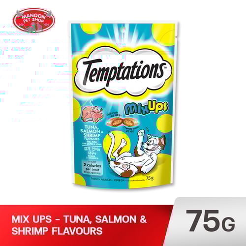 Temptations มิกซ์อัพ รสทูน่า แซลมอน และกุ้ง 75g.(1x12)