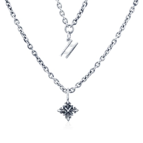 The&nbsp;Rituals&nbsp;Star Cross Necklace 45 - 50 cm สร้อยคอเงินแท้ 925 ทำมือแฮนด์เมด พร้อมจี้ Rituals&nbsp;Star Cross ลายโซ่คลาสสิกชุบไวท์โกลด์