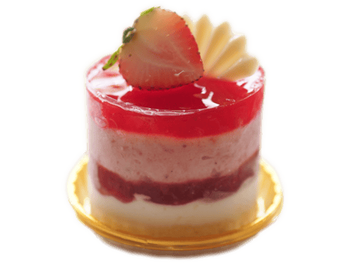 มูสนมสดสตรอเบอรี่แบบชิ้น