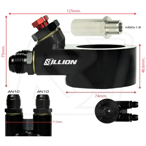 อแดปเตอร์ออยแยก Billion AN10 ทรงสูง M20x1.5 (SUBARU-RED)