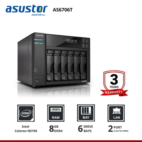 Asustor LOCKERSTOR 6 Gen2 AS6706T  6-Bay Nas