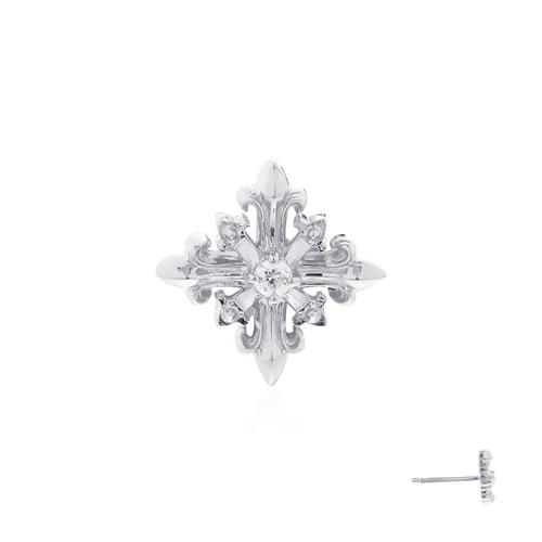 The Rituals Star earring Stud Xtreme - White ต่างหูเงินแท้ 925 แบบปักก้าน แกะมือขัดเงาพิเศษ ชุบไวท์โกลด์ **ขายเป็นชิ้น/ข้าง