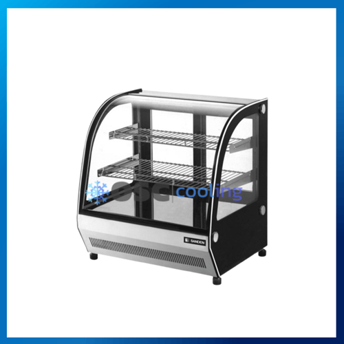 ตู้โชว์เค้กกระจกโค้ง สำหรับวางบนเคาท์เตอร์ "SANDEN" 3 คิว [SKC-0070G]