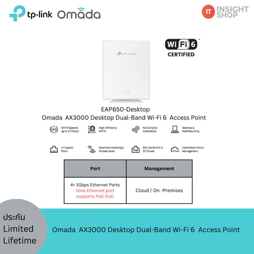 [EAP650] Omada AX3000 Desktop Dual-Band Wi-Fi 6  Access Point
