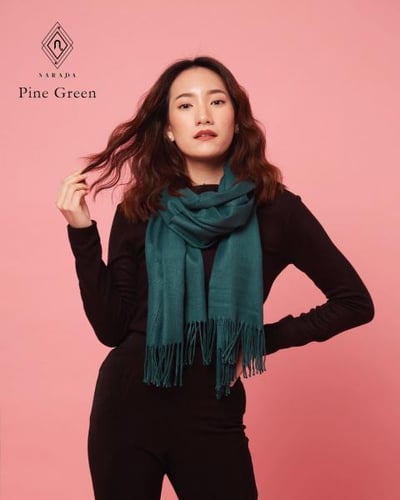 ผ้าพันคอแคชเมียร์  Pine Green