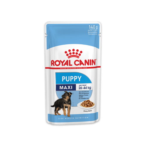 [MANOON] ROYAL CANIN Pouch SHW Maxi Puppy  โรยัล คานิน อาหารชนิดเม็ดสำหรับลูกสุนัขพันธุ์ใหญ่อายุ 2 ถึง 15 เดือน