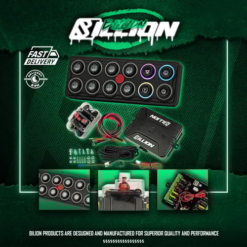 แผงสวิตช์ไฟ 12 ปุ่ม Billion RGB Master Switch พร้อมระบบไฟ LED ปรับสีได้