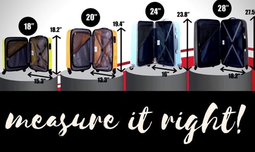 ขนาดกระเป๋าเดินทาง 18นิ้ว - 28 นิ้ว
