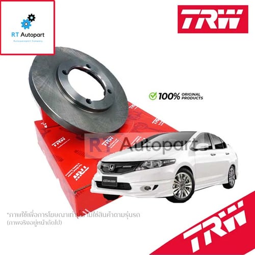 TRW (1แผ่น) จานดิสเบรคหลัง Honda Jazz GE ปี08-13 City GM2 ปี08-11 ก่อน Minorchange / จานดิสเบรก จานเบรก / DF7499