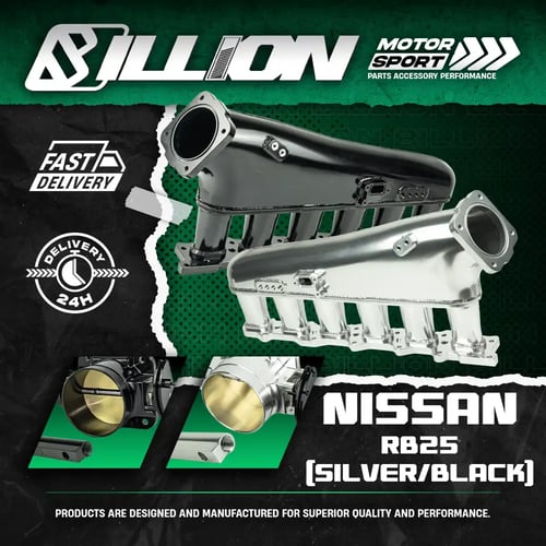 คอไอดี Billion CNC + ลิ้น 90 mm + รางหัวฉีด Nissan RB25 (SILVER)
