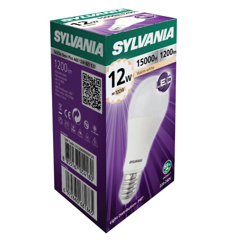 [แพ็ค 2]  SYLVANIA ToLEDo Basic Plus A60 12W ขั้ว E27  (WarmWhite)