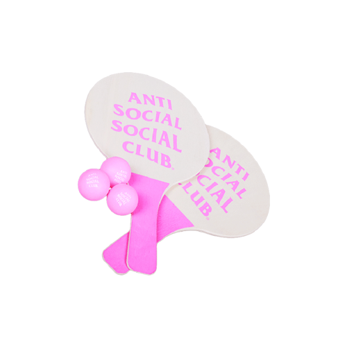 ANTI SOCIAL SOCIAL CLUB PINPONG PADDLES SET LOT WITH 3 BALLS PINK
