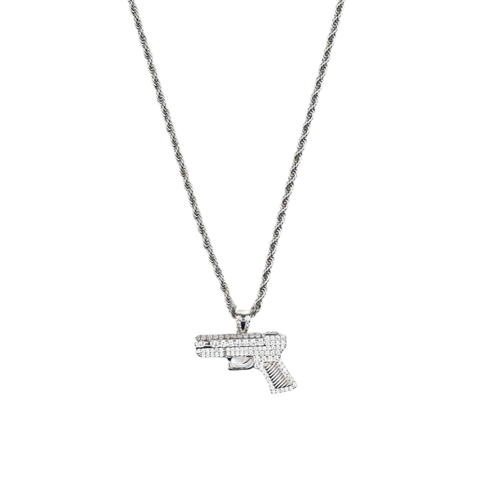 MR_GOLDss MINI PISTOL NECKLACE SILVER