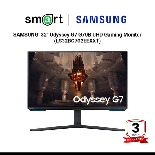 [ใช้โค้ด 11DDAYVDU500 ลด 500.-] SAMSUNG  32" Odyssey G7 G70B UHD 4K 144Hz Gaming Monitor (IPS, HDMI, DP, SPK) - LS32BG702EEXXT