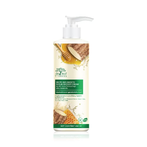 de leaf white and smooth serum shower cream