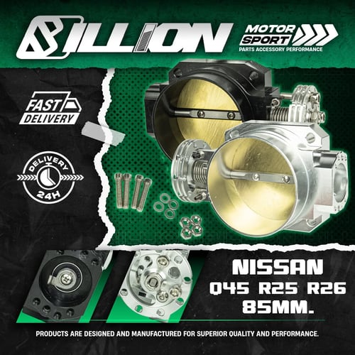 Billion ลิ้นปีกผีเสื้อ Nissan Q45 RB25 RB26 [85mm, BLACK]