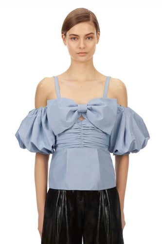 SELF PORTRAIT - 015T TAFFETA BOW TOP