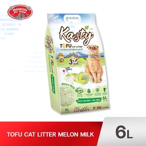KASTY TOFU ทรายแมวเต้าหู้ Melon Milk 6L.(2.72kg.)