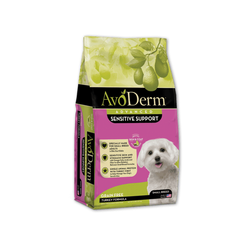 AvoDerm อโวเดิร์ม อาหารสำหรับสุนัขโตพันธุ์เล็ก สูตรไก่งวง ขนาด 1.8 กิโลกรัม