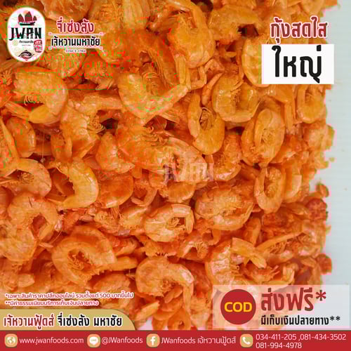 กุ้งสดใสใหญ่แท้