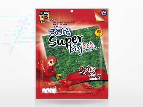 ซีลีโกะ Super Big Bite สาหร่ายอบกรอบแผ่นใหญ่ รส สไปซี่ (ขนาด 50 กรัม)