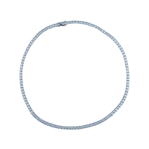 MR_GOLDss TENNIS CHAIN CZ 4MM NECKLACE SILVER