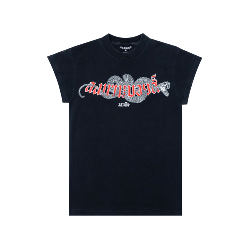 LONGNUAMBOYZ SNAKE SHORT SLEEVES T-SHIRT FADE BLACK