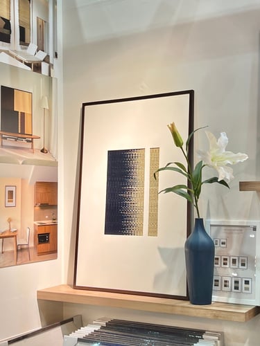 Woven artwork blended navy blue L04B