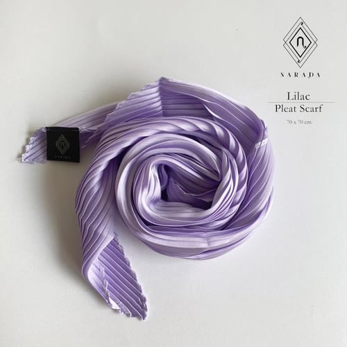 ผ้าพันคอซาตินอัดพลีท Lilac 01N-707004